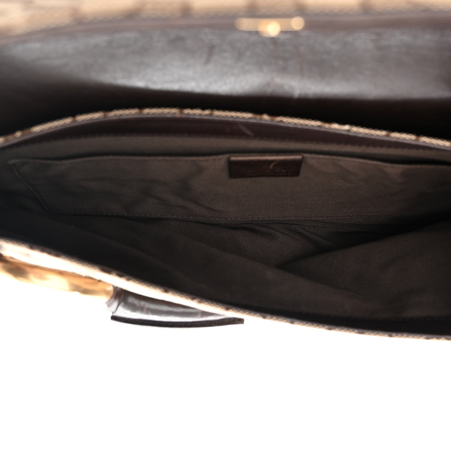 Gucci Monogram Horsebit Clutch Dark Brown 5 of 18
