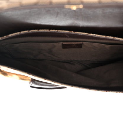 Gucci Monogram Horsebit Clutch Dark Brown 5 of 18