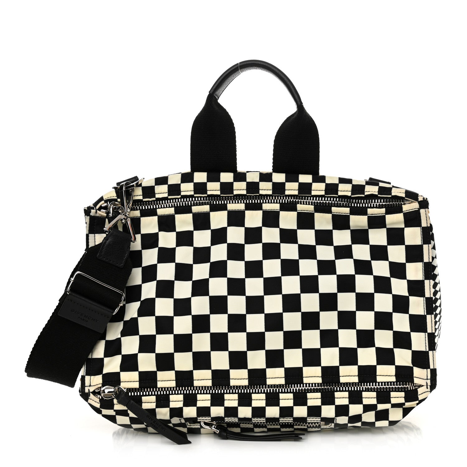 Givenchy Nylon Checker Print Large Pandora Black White 1 of 15