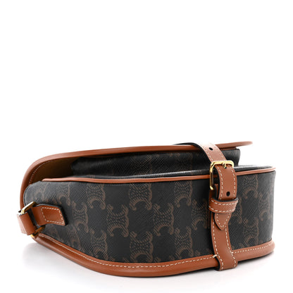 Celine Triomphe Canvas Medium Folco Bag Tan 4 of 10