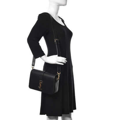 Saint Laurent Textured Calfskin Medium Classic Monogram Universite Bag Black 3 of 12