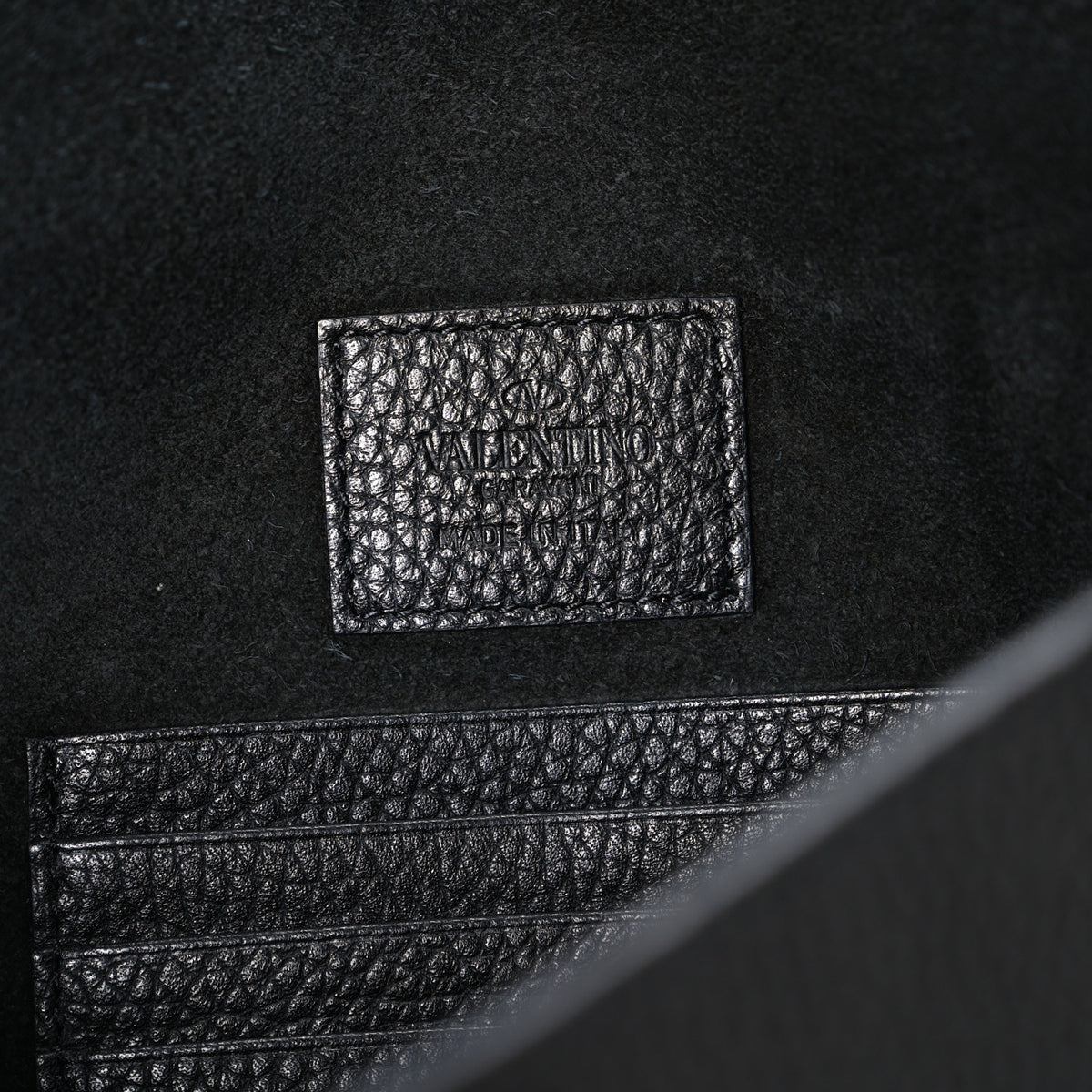 Vitello Large Rockstud Envelope Clutch Black