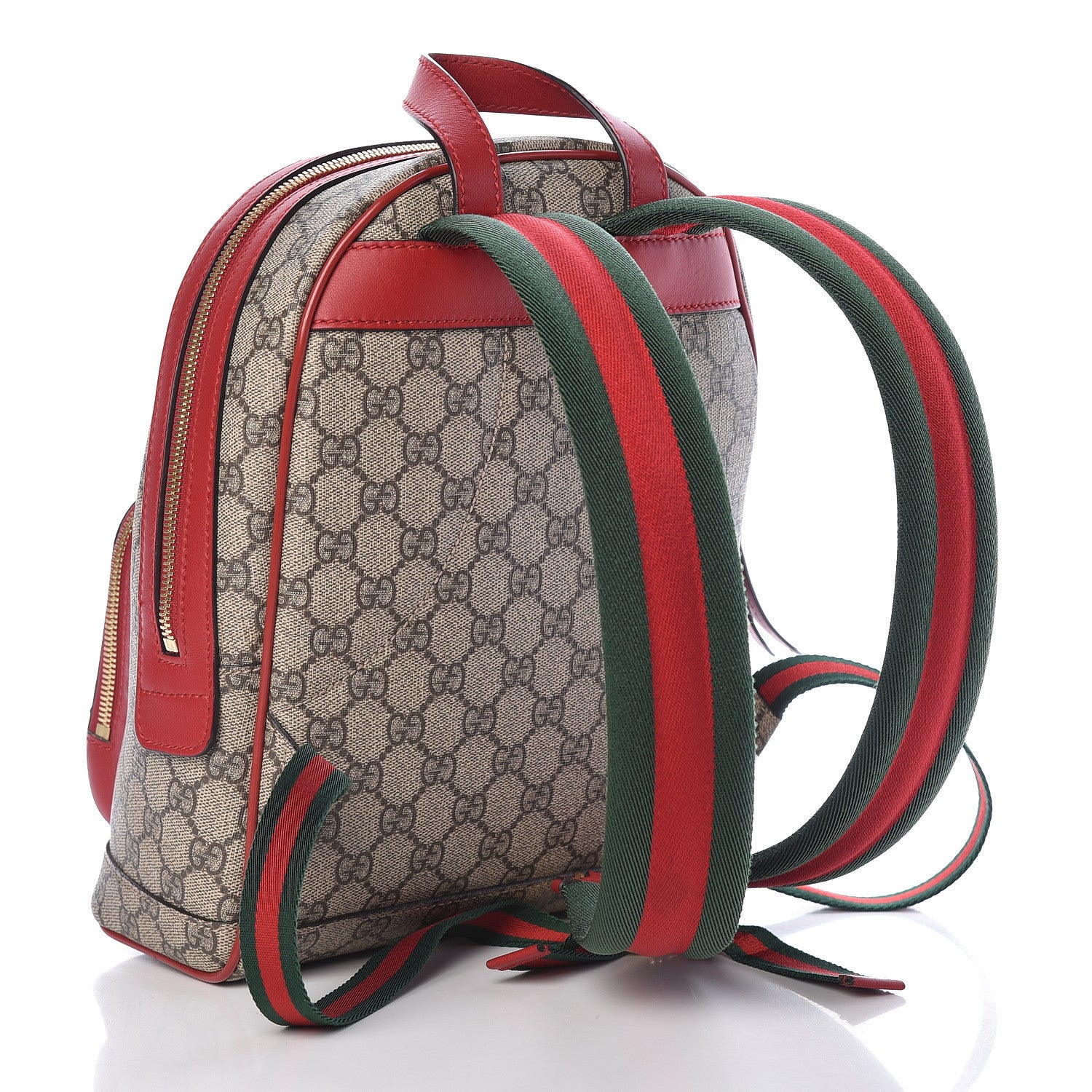 Gucci GG Supreme Monogram Web Kingsnake Heart Embroidered Small Day Backpack Red 3 of 15