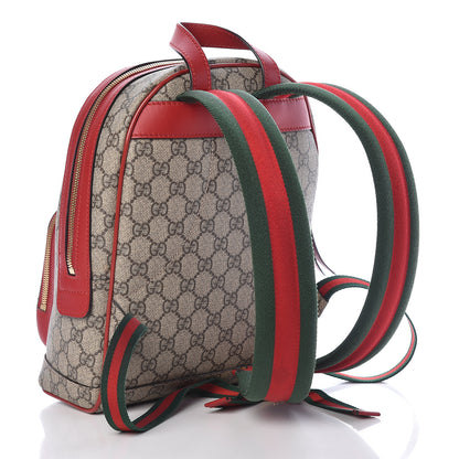 Gucci GG Supreme Monogram Web Kingsnake Heart Embroidered Small Day Backpack Red 3 of 15