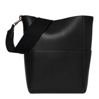 Celine Soft Grained Calfskin Sangle Bucket Bag Black 2 of 11