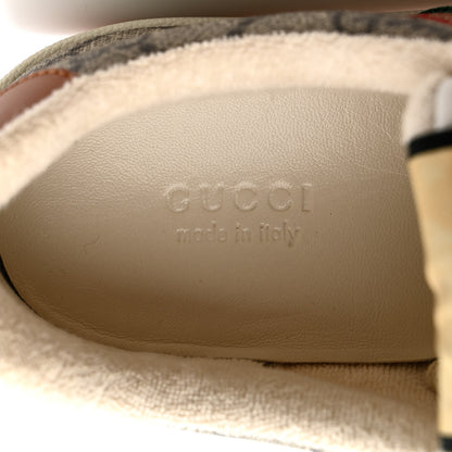 Gucci GG Supreme Monogram Harness Calfskin Web Womens Screener Sneakers 37.5 Beige Ebony Rosso Harness Brown 8 of 9