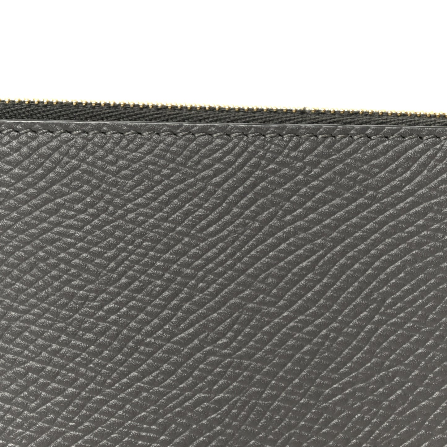 Grained Calfskin Zipped Card Holder Grey
