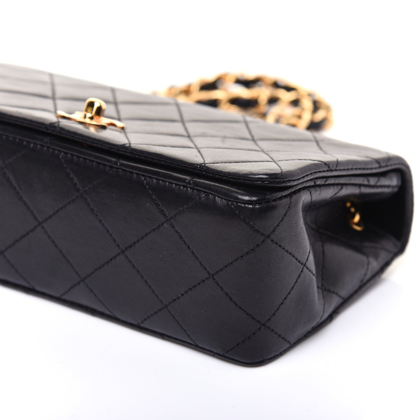 Lambskin Quilted Mini Flap Black