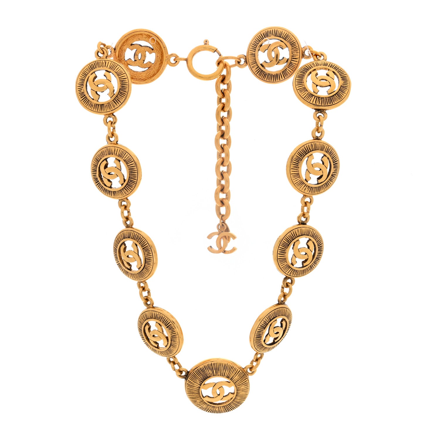 Chanel Metal CC Medallion Necklace Gold 2 of 3