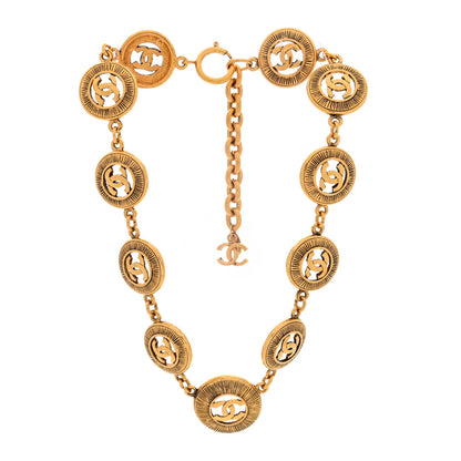 Chanel Metal CC Medallion Necklace Gold 2 of 3