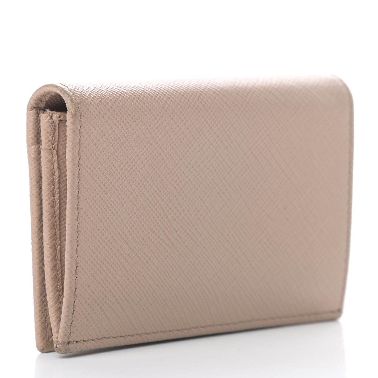 Saffiano Metal Bi-Fold Card Holder Wallet Cammeo