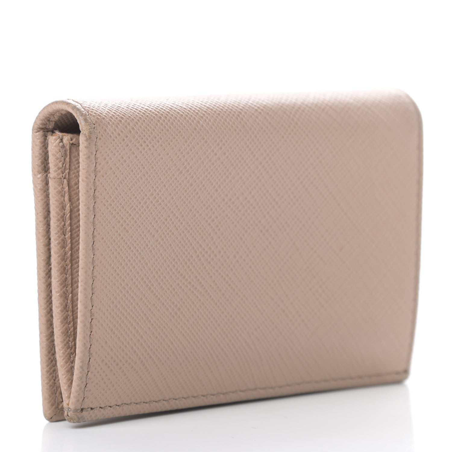 Prada Saffiano Metal Bi-Fold Card Holder Wallet Cammeo 3 of 11