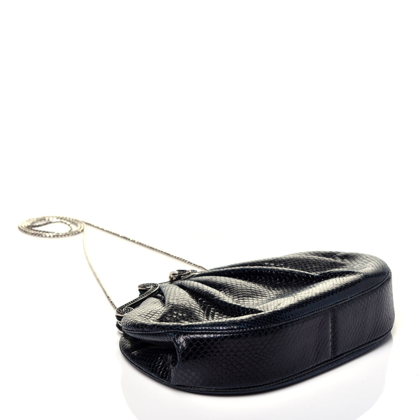 Snakeskin Crystal Evening Bag Black