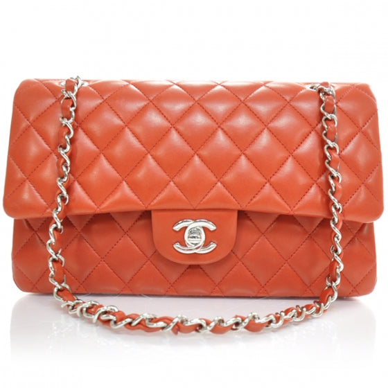 Chanel Lambskin Medium Double Flap Red 12C 1 of 12
