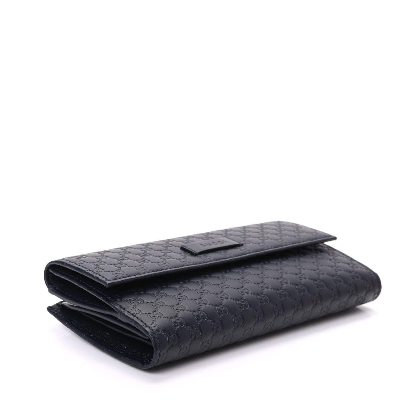 Microguccissima Continental Flap Wallet Navy