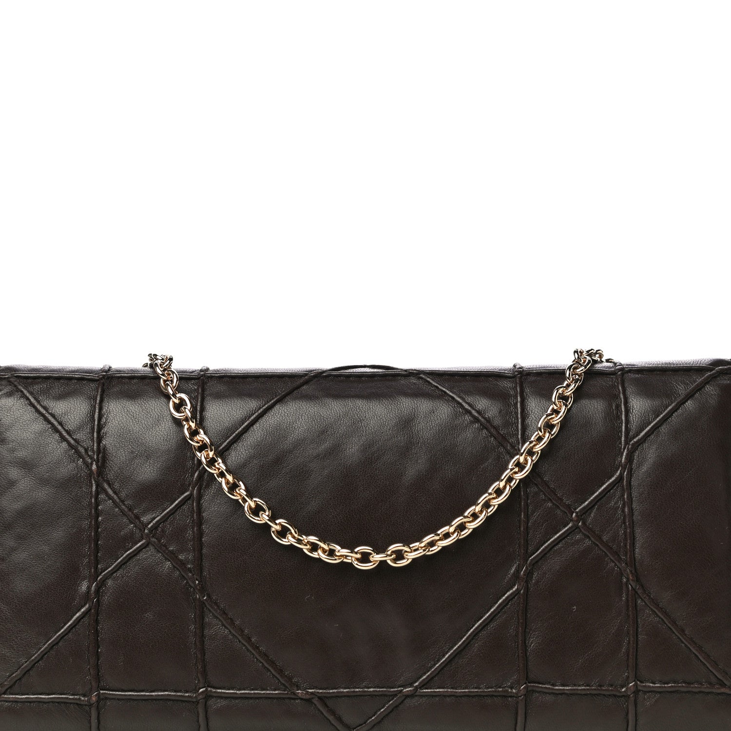 Christian Dior Lambskin Cannage Rendezvous Chain Wallet Brown 8 of 16