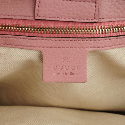 Gucci Pebbled Calfskin Medium Bamboo Shopper Tote Dark Cipria 6 of 7