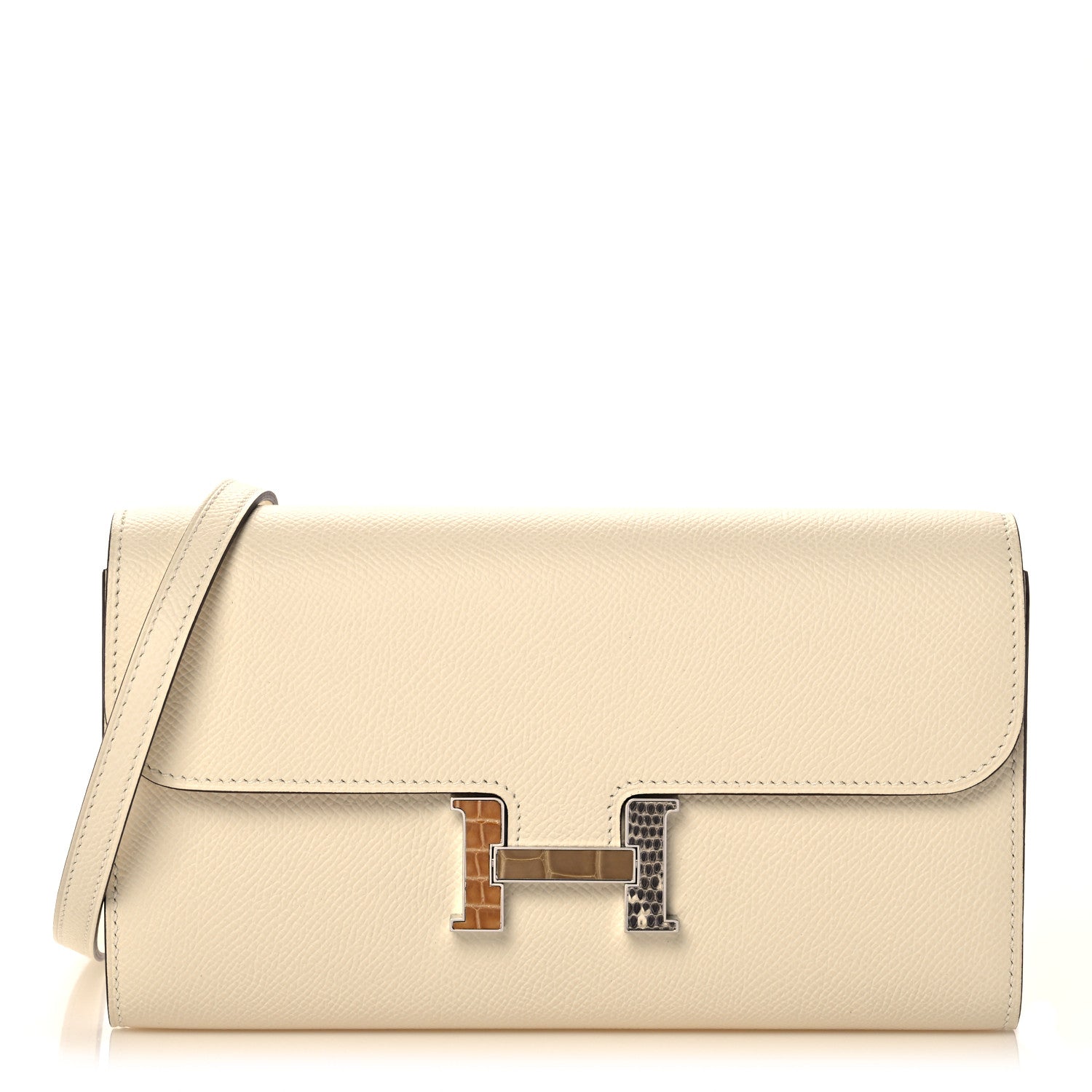 Hermes Epsom Alligator Lizard Constance Wallet To Go Nata 1 of 9