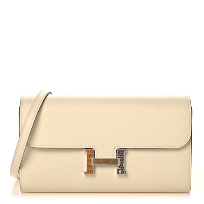 Hermes Epsom Alligator Lizard Constance Wallet To Go Nata 1 of 9