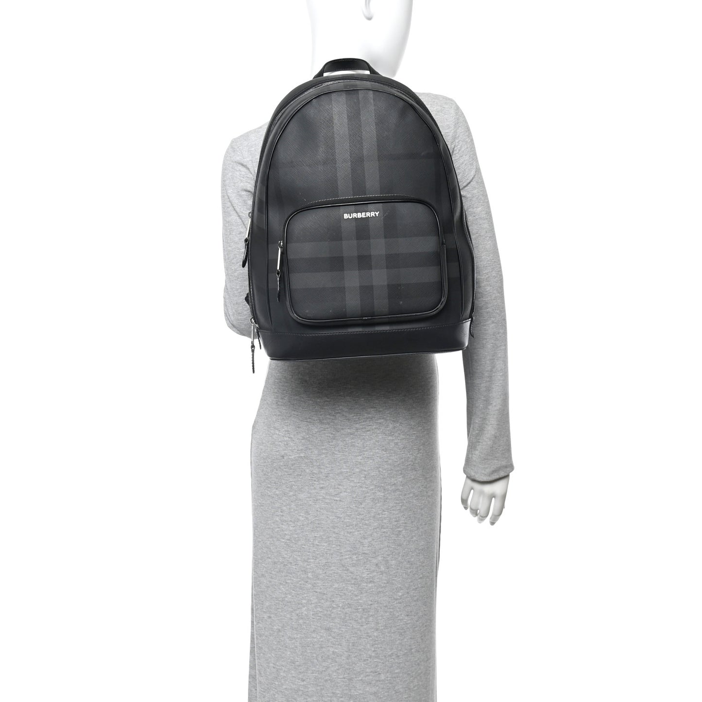 London Check Logo Rocco Backpack Charcoal