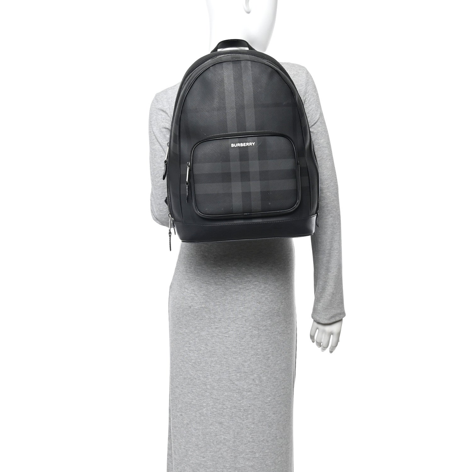 Burberry London Check Logo Rocco Backpack Charcoal 2 of 8