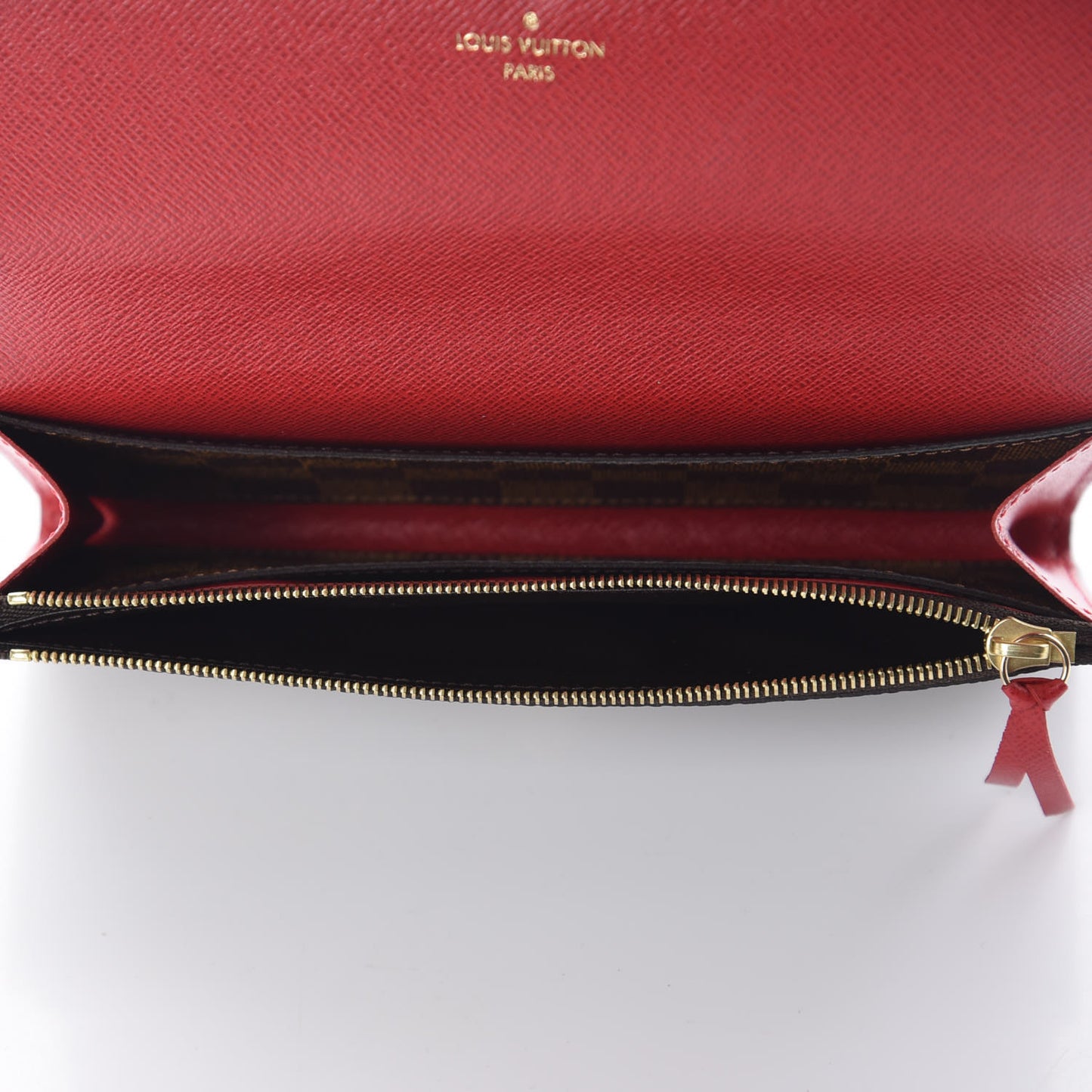 Damier Ebene Emilie Wallet Red