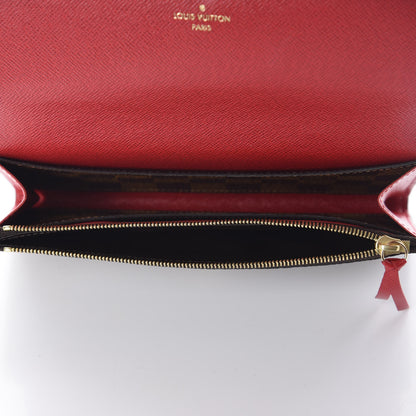 Louis Vuitton Damier Ebene Emilie Wallet Red 7 of 10