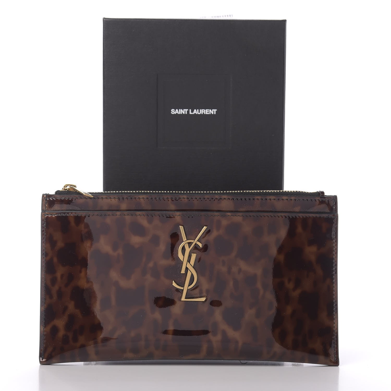 Saint Laurent Patent Monogram Bill Pouch Tortoiseshell 11 of 11