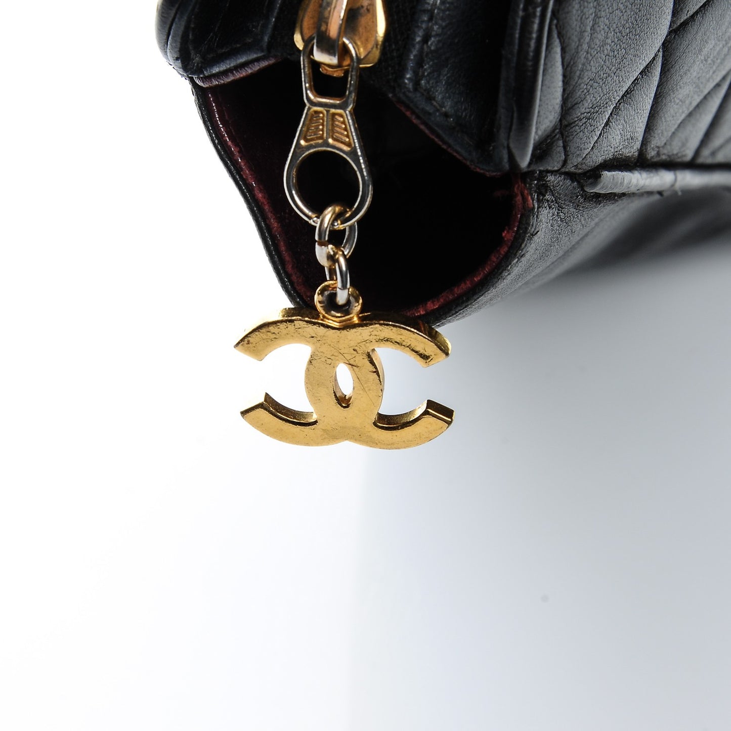 Lambskin Quilted Top Handle Bag Black