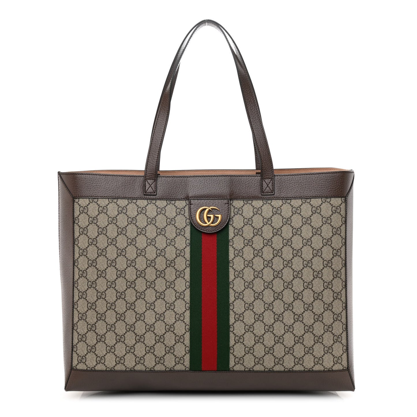 GG Supreme Monogram Web Ophidia Tote Brown