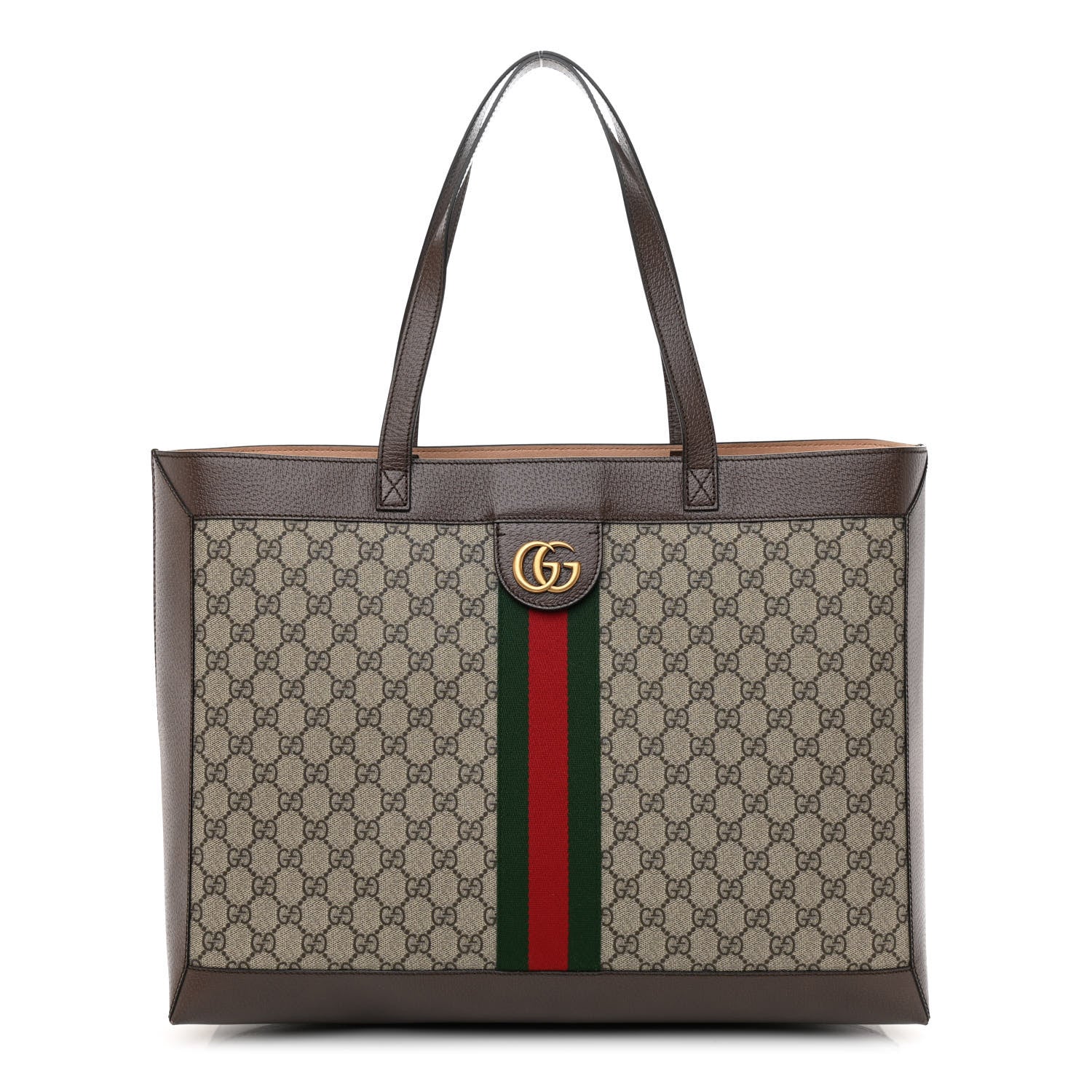 Gucci GG Supreme Monogram Web Ophidia Tote Brown 3 of 10