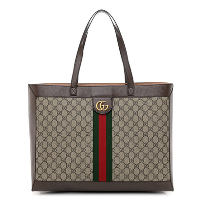 Gucci GG Supreme Monogram Web Ophidia Tote Brown 3 of 10