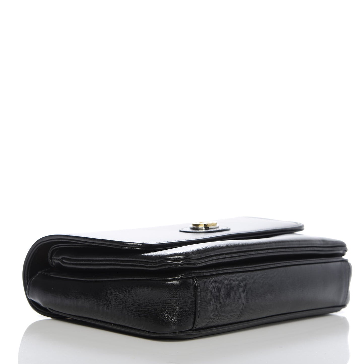 Azalea Calfskin Small Marina Chain Shoulder Bag Black