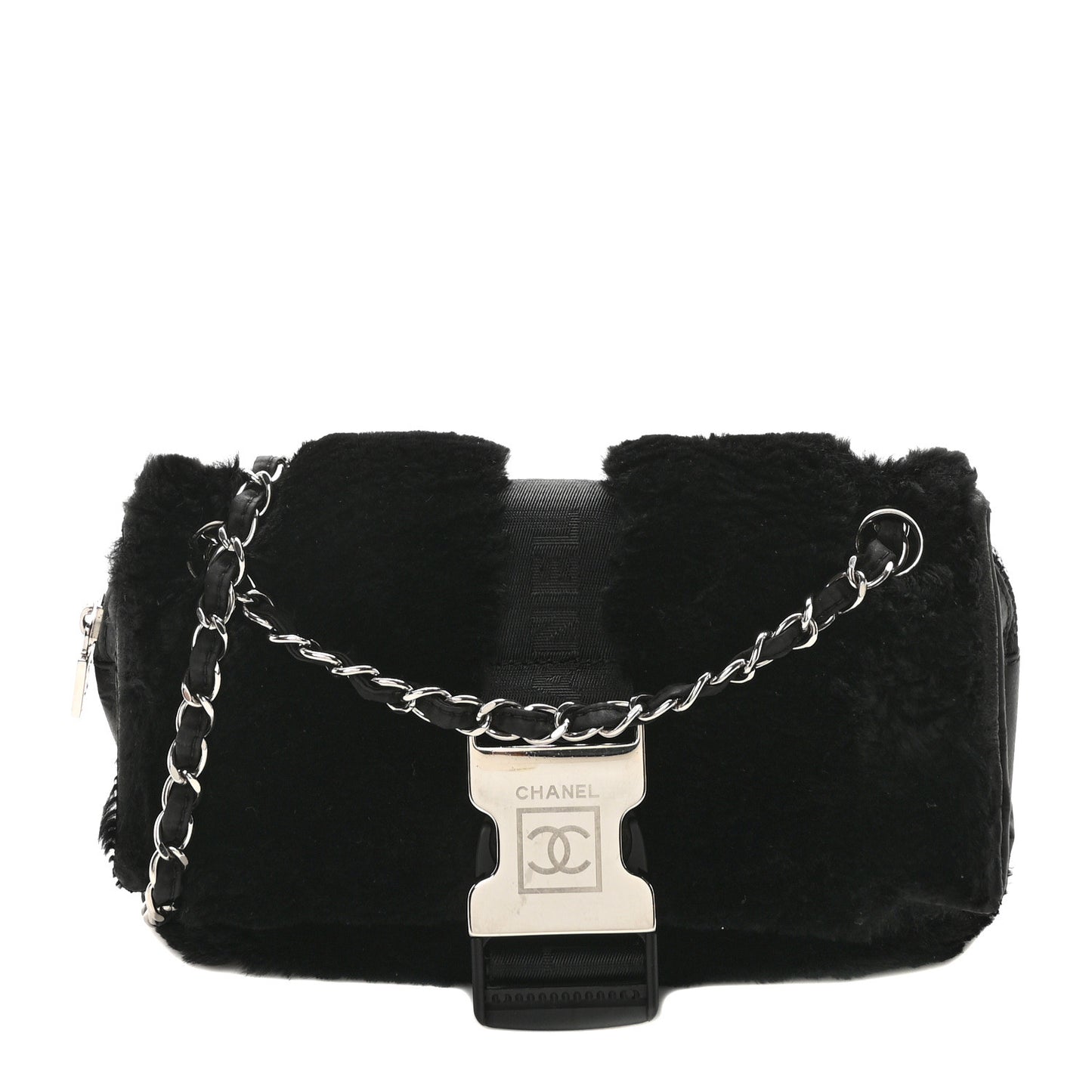 Rabbit Fur Sport Flap Flap Black