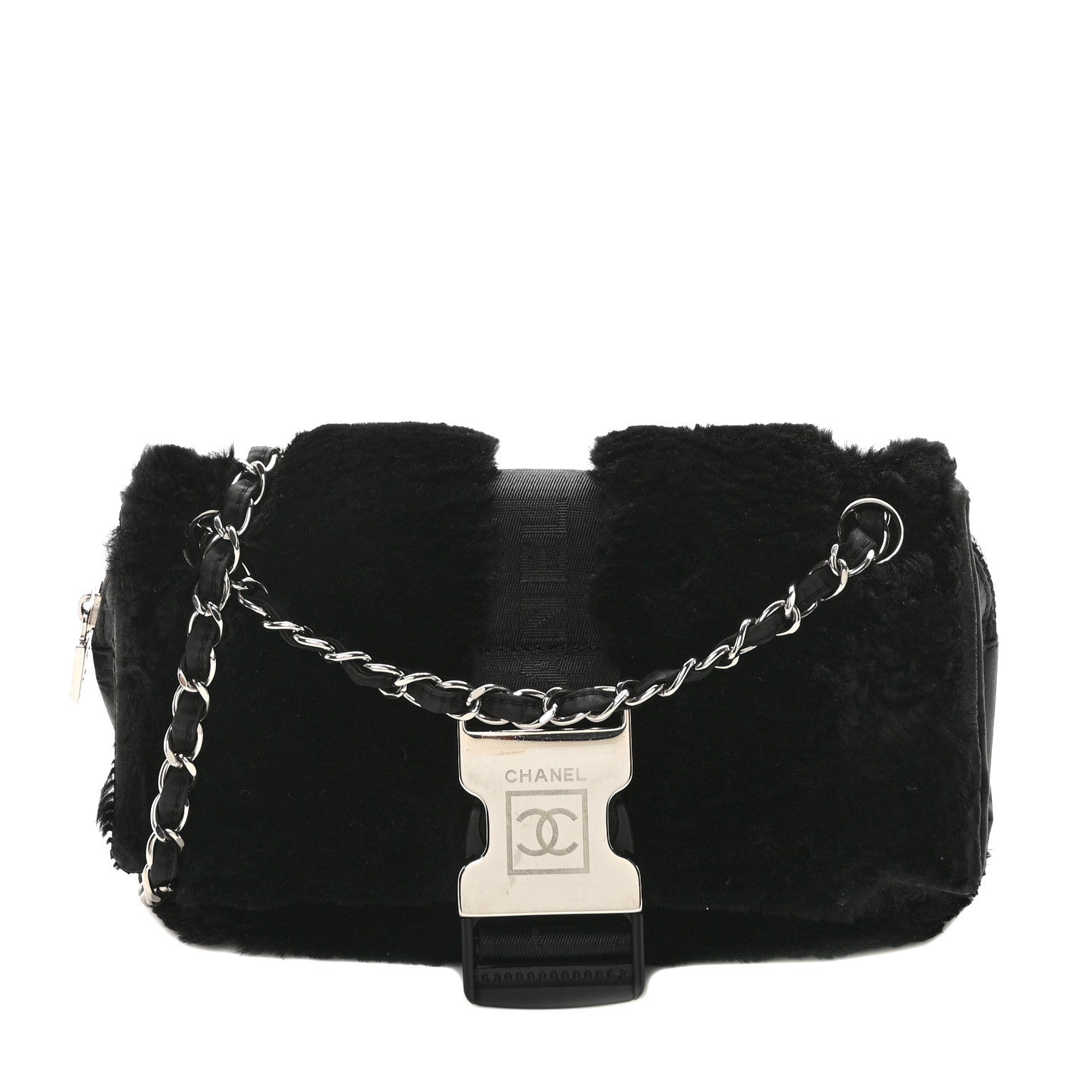 Chanel Rabbit Fur Sport Flap Flap Black 1 of 10