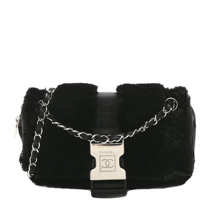 Chanel Rabbit Fur Sport Flap Flap Black 1 of 10