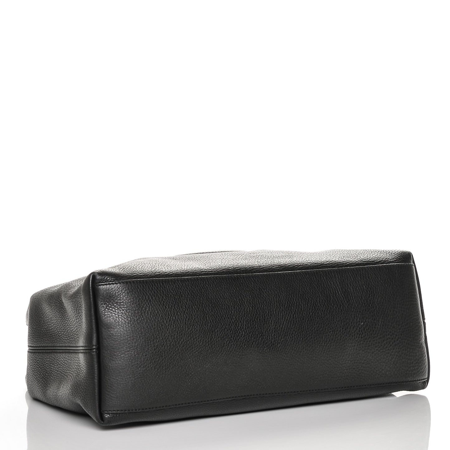 Pebbled Calfskin Medium Soho Chain Shoulder Bag Black