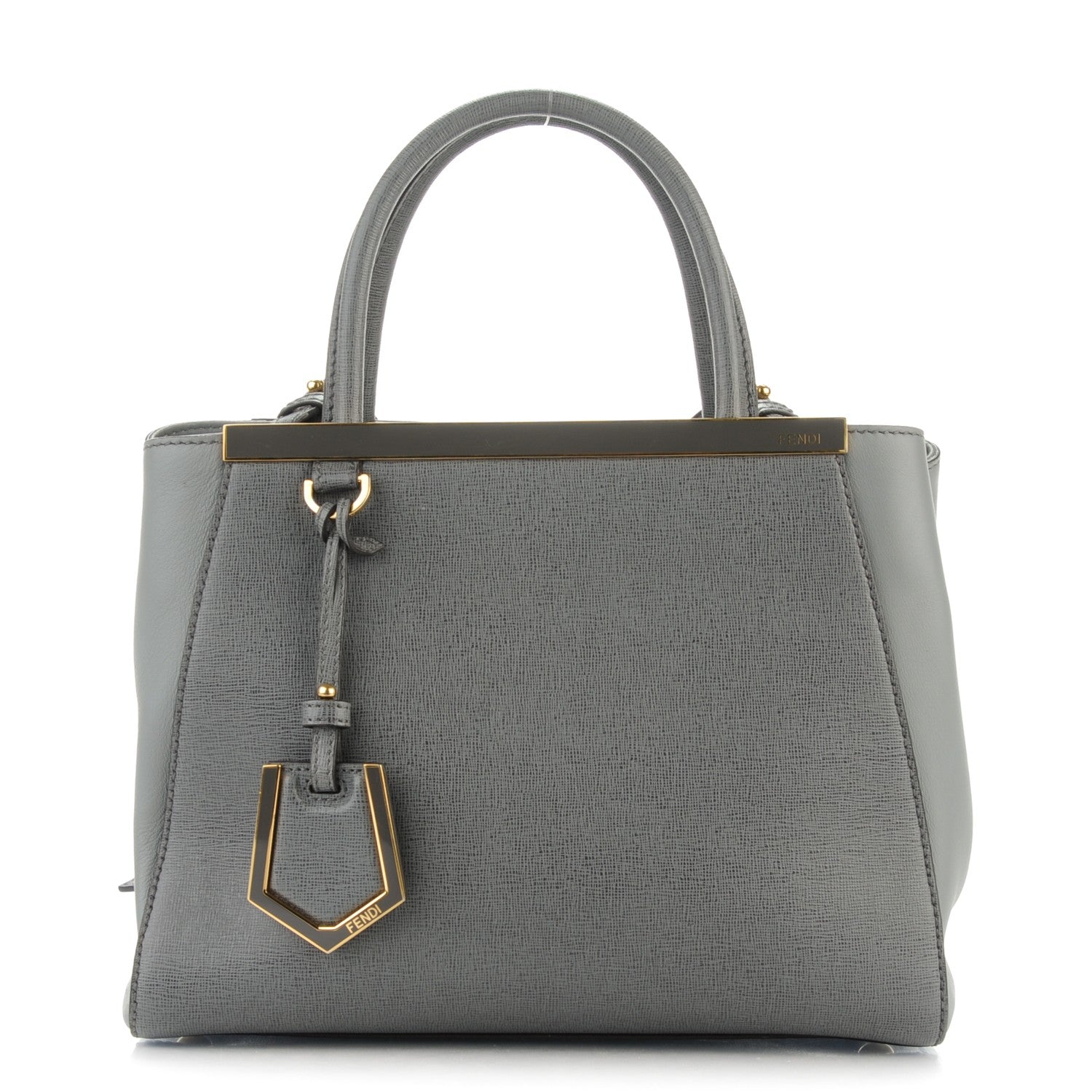 Fendi Vitello Elite Petite 2Jours Tote Grigio Grigio Chiaro 1 of 8