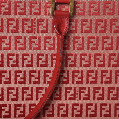 Fendi Zucchino Briefcase Tote Red 11 of 22
