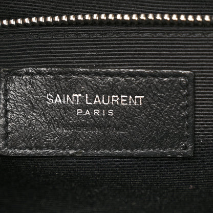 Saint Laurent Grain De Poudre Textured Mixed Matelasse Large Triquilt Monogram Satchel Black 6 of 12