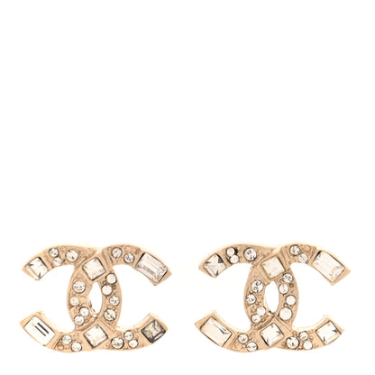 Chanel Crystal Baguette CC Earrings Gold 1 of 4