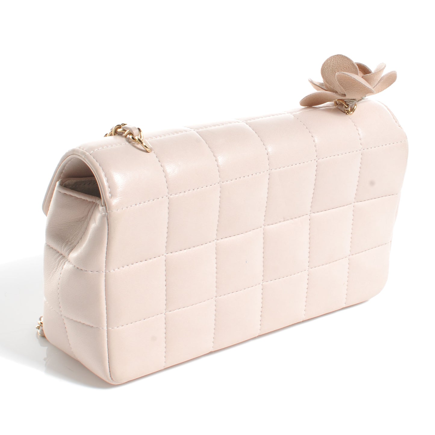 Lambskin Camellia Mini Flap Light Pink