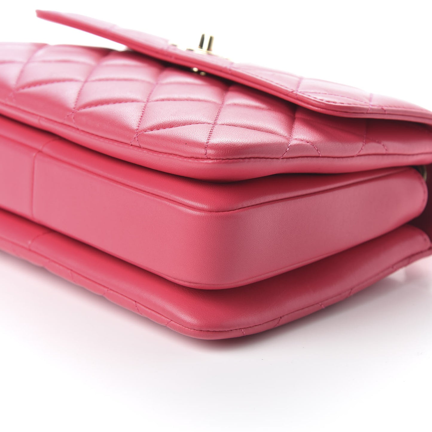 Lambskin Quilted Small Trendy CC Flap Dual Handle Bag Pink