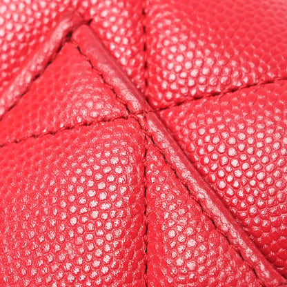 Chanel Caviar Quilted Large Gusset Flap Wallet Red 17 of 17