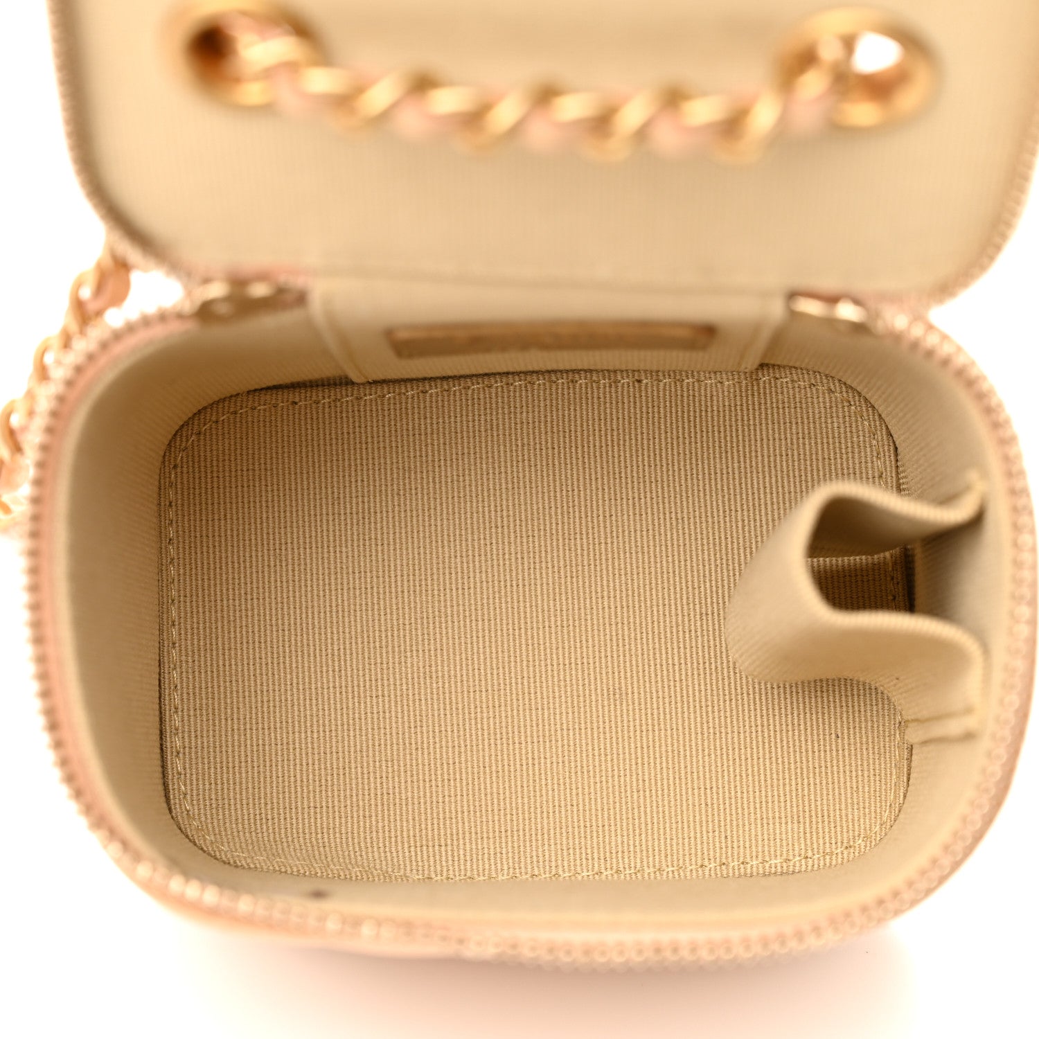 Chanel Lambskin Quilted Pearl Crush Mini Vanity Case With Chain Beige 5 of 11