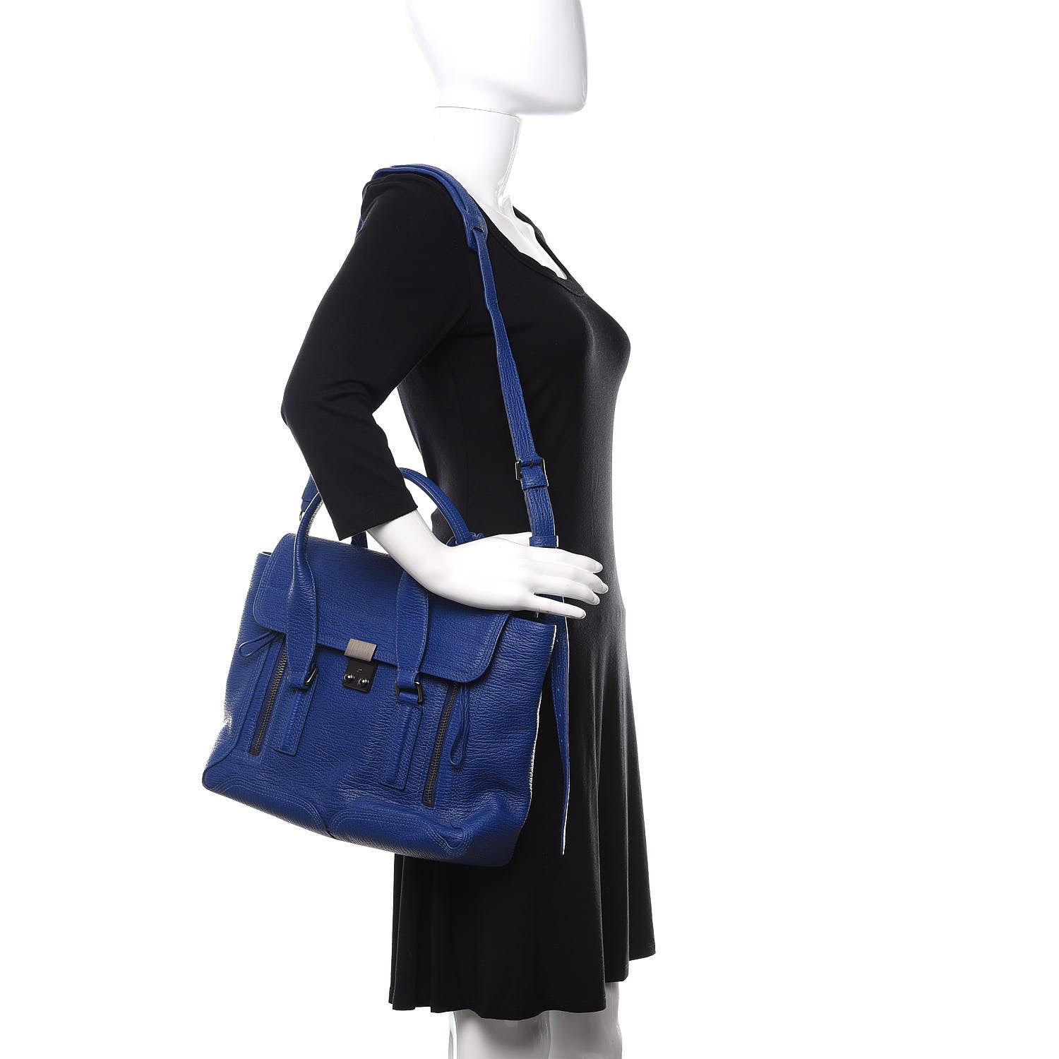 3.1 Phillip Lim 3.1 Medium Pashli Satchel Cobalt Blue 2 of 10