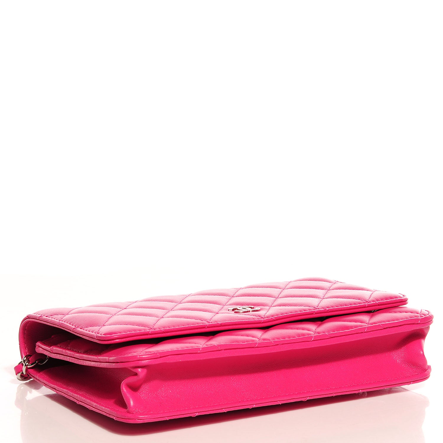 Chanel Lambskin Wallet On Chain WOC Fuchsia 4 of 8
