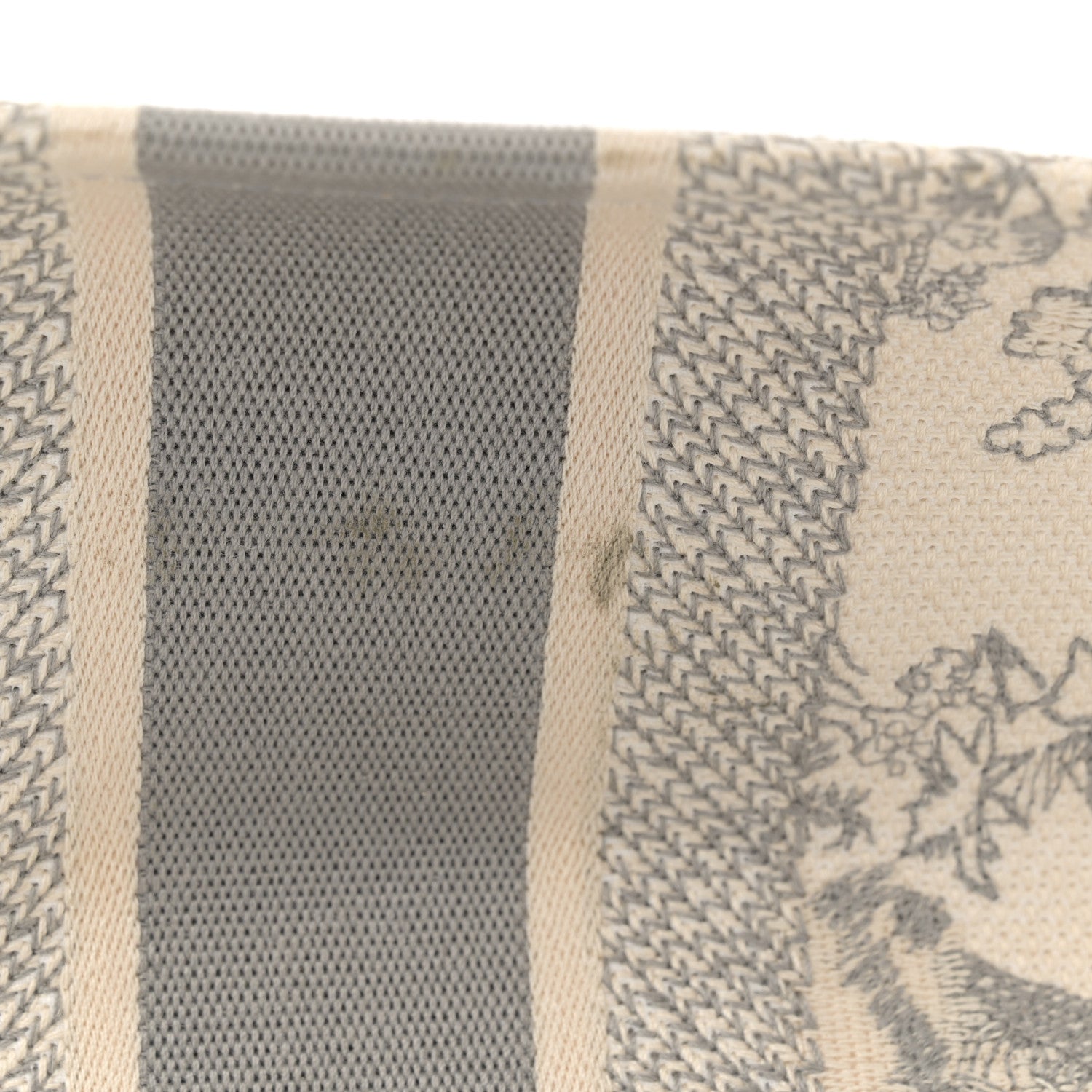 Christian Dior Canvas Embroidered Medium Dioriviera Toile De Jouy Book Tote Gray 15 of 15