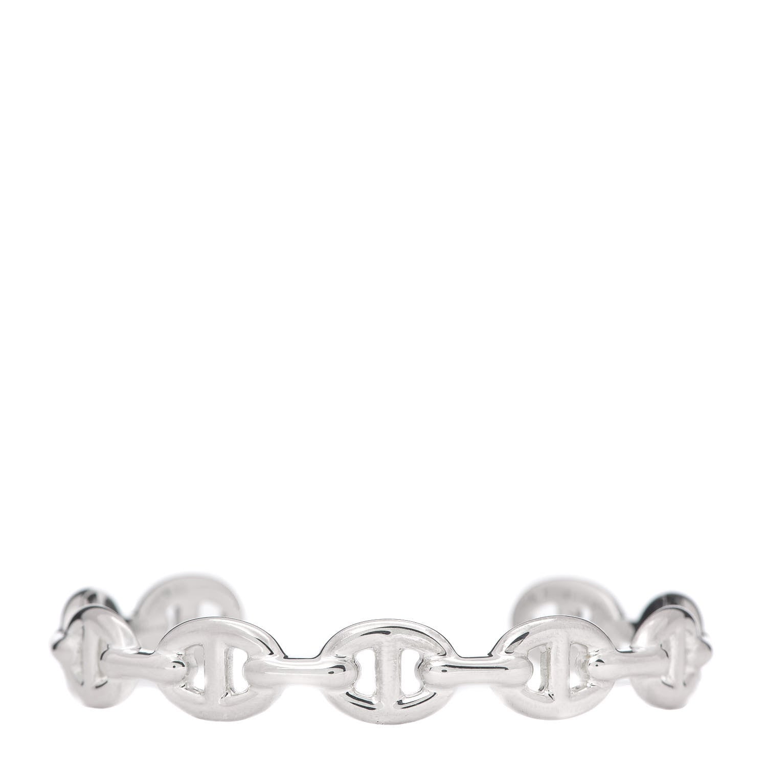 Hermes Sterling Silver MM Chaine d'Ancre Enchainee Cuff Bracelet ST 1 of 5