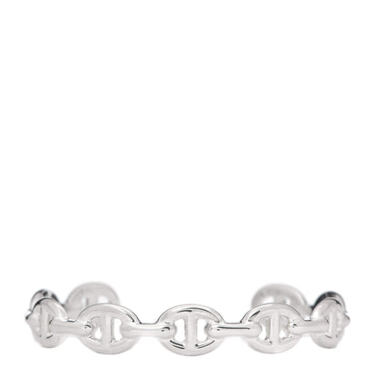 Hermes Sterling Silver MM Chaine d'Ancre Enchainee Cuff Bracelet ST 1 of 5
